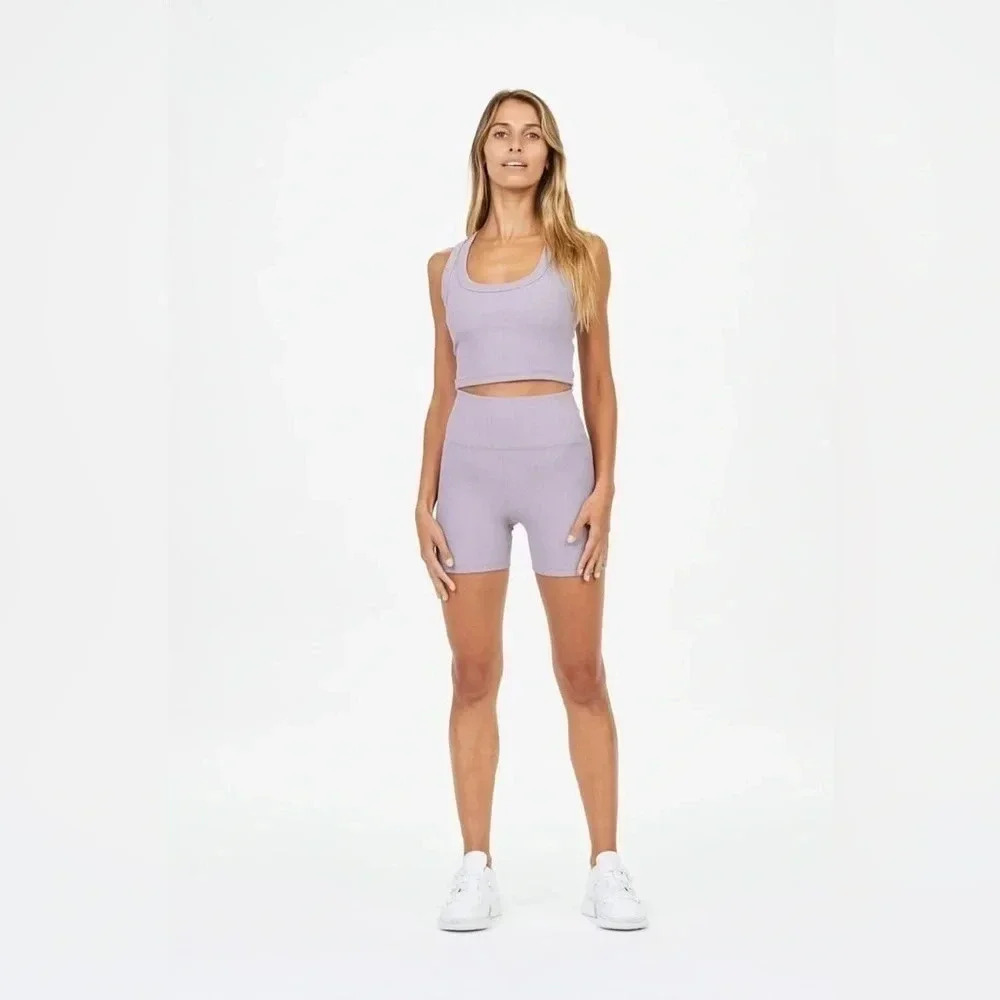 The upside Jacquard Mini Spin Short lavender Xsmall